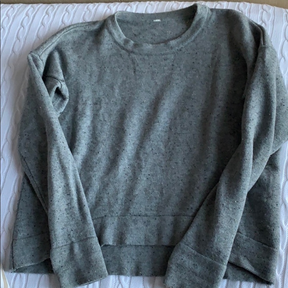 Lululemon cropped merino wool grey sweater